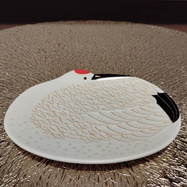 【MARUBUN】Snow Gold Feather Crane Shape Plate