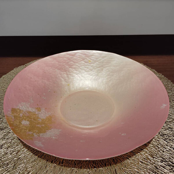 Salad Bowl Gradation Pink with Gold Leaf